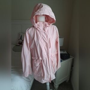 J Crew Pink Perfect Lightweight Jacket Water Resistant Size L EUC
